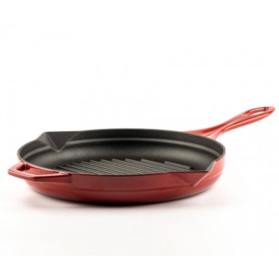 Emaliuota ketaus grilio keptuvė Hosse, Rubin, Ф28cm - Ketaus grilio keptuvė