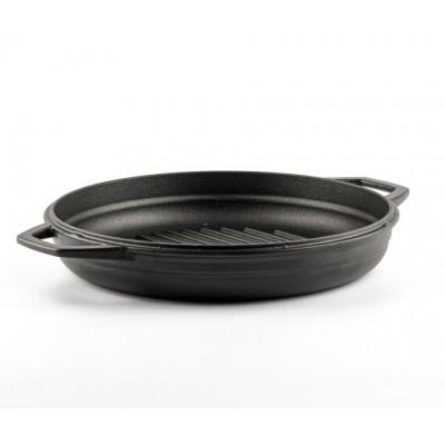 Emaliuota ketaus grilio keptuvė Hosse, Black Onyx, Ф22cm - Plokščia ketaus keptuvė