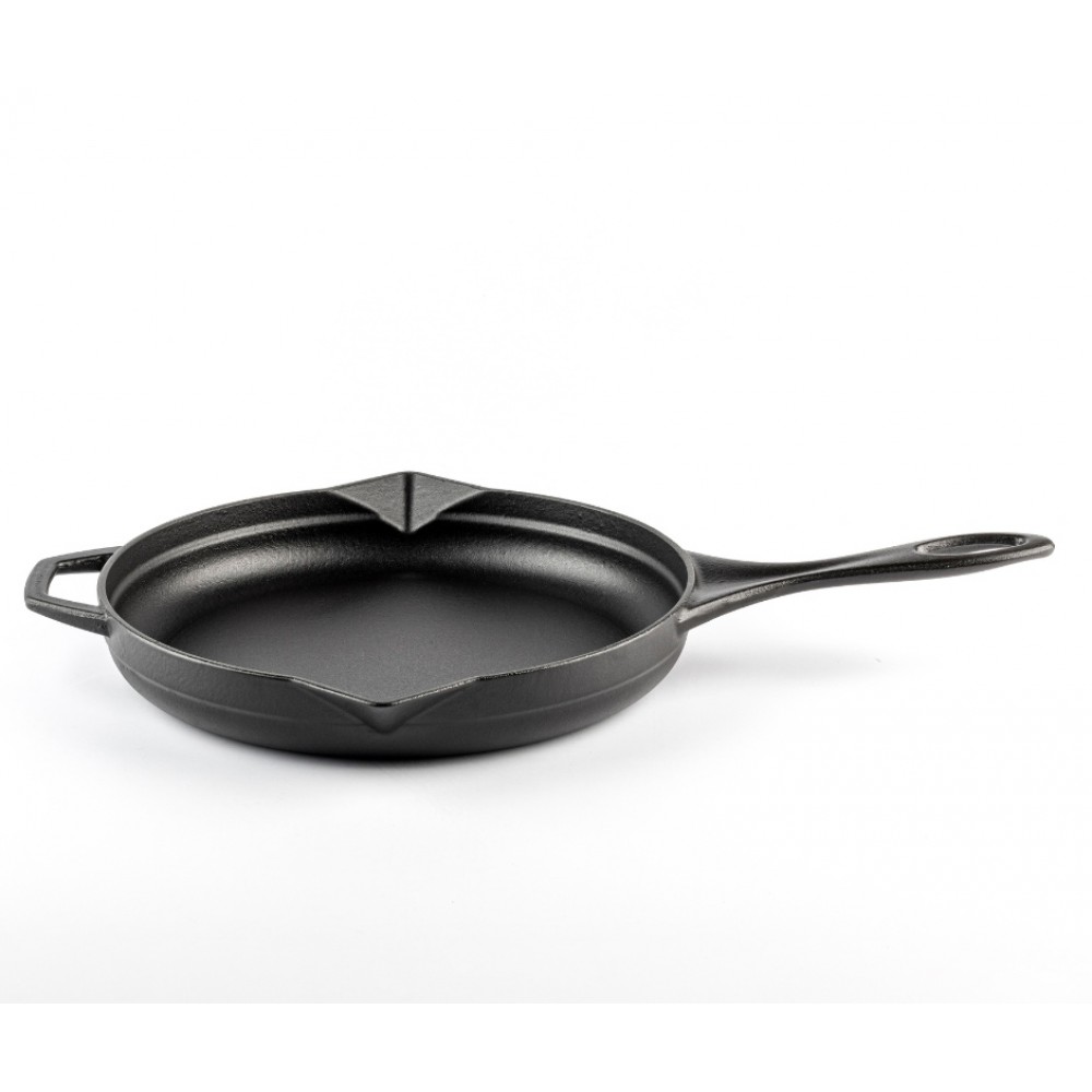 Emaliuota ketaus keptuvė Hosse, Black Onyx, Ф24cm | Plokščia ketaus keptuvė | Ketaus keptuvė |