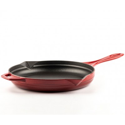 Emaliuota ketaus keptuvė Hosse, Rubin, Ф28cm - Plokščia ketaus keptuvė