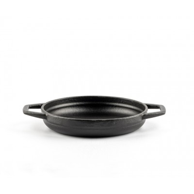 Emaliuota ketaus keptuvė su dviem rankenomis Hosse, Black Onyx, Ф16cm - Plokščia ketaus keptuvė