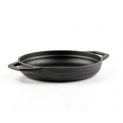 Emaliuota ketaus keptuvė su dviem rankenomis Hosse, Black Onyx, Ф19cm - Plokščia ketaus keptuvė