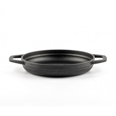 Emaliuota ketaus keptuvė su dviem rankenomis Hosse, Black Onyx, Ф19cm - Plokščia ketaus keptuvė