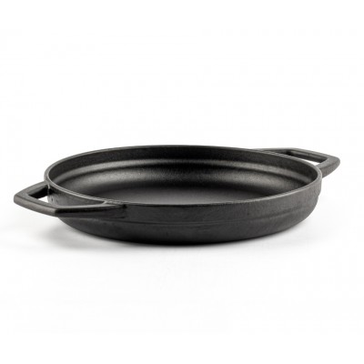 Emaliuota ketaus keptuvė su dviem rankenomis Hosse, Black Onyx, Ф22cm - Plokščia ketaus keptuvė