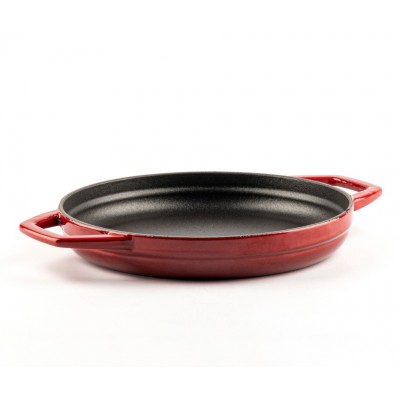 Emaliuota ketaus keptuvė su dviem rankenomis Hosse, Rubin, Ф22cm - Plokščia ketaus keptuvė