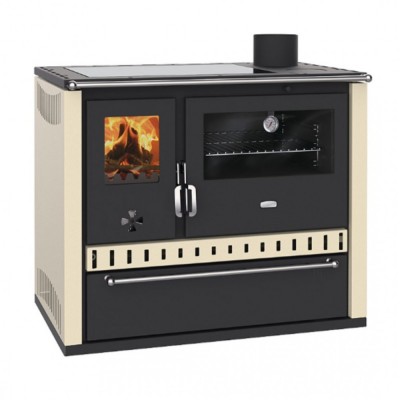 Мalkinė krosnelė viryklė Prity GT, su stiklo keramikos kaitlente ir stalčiumi, 15 kW - Malkinė viryklės
