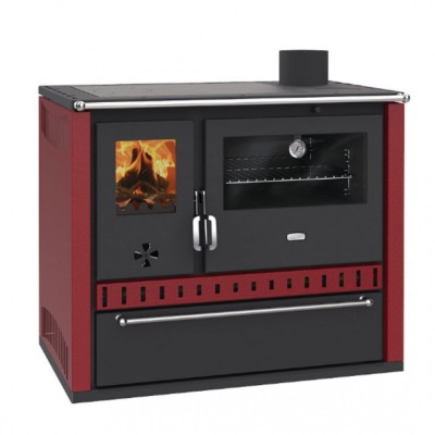 Мalkinė krosnelė viryklė Prity GT Raudona, su stalčiumi, 15 kW - Malkinė viryklės