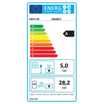 Židinys su vandens kontūru Prity P W28 TV, 28.2kw - Prekių palyginimas