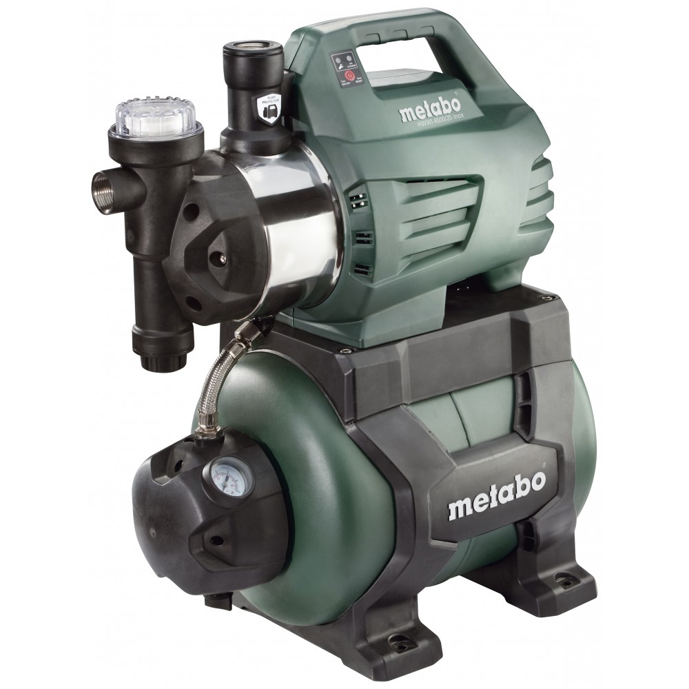 Vienfazis hidroforo siurblys METABO HWWI 4500/25 Inox, 1300 W galia, 4500 l/h našumas, 48 m pakėlimo aukštis, 24 l talpos bakas | Vandens siurbliai | Centrinis šildymas |