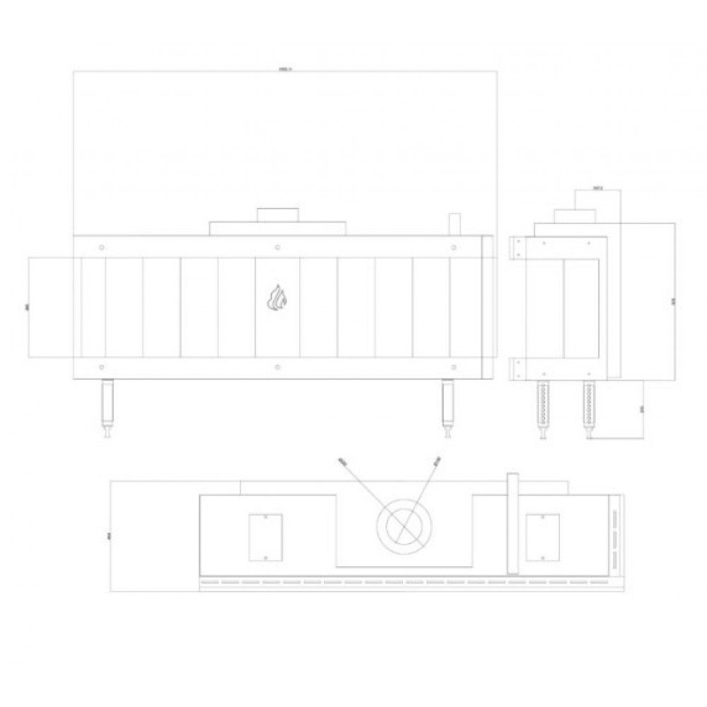 Dujinis židinys Balkan Energy GAS CORNER 150, 13kW | Dujiniai židiniai | Židiniai |