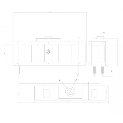Dujinis židinys Balkan Energy GAS CORNER 150, 13kW - Židiniai