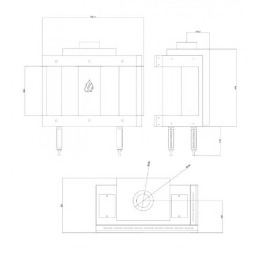 Dujinis židinys Balkan Energy GAS CORNER 70, 7.8kW | Dujiniai židiniai | Židiniai |