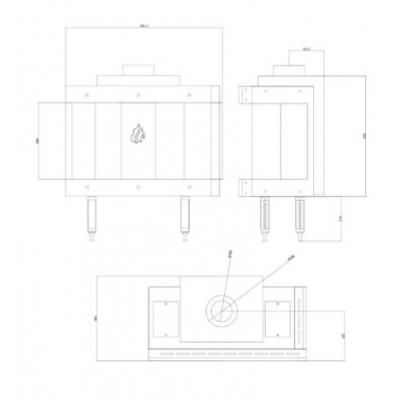 Dujinis židinys Balkan Energy GAS CORNER 70, 7.8kW - Židiniai