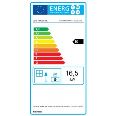 Dujinis židinys Balkan Energy GAS TUNNEL 200, 17kW - Židiniai