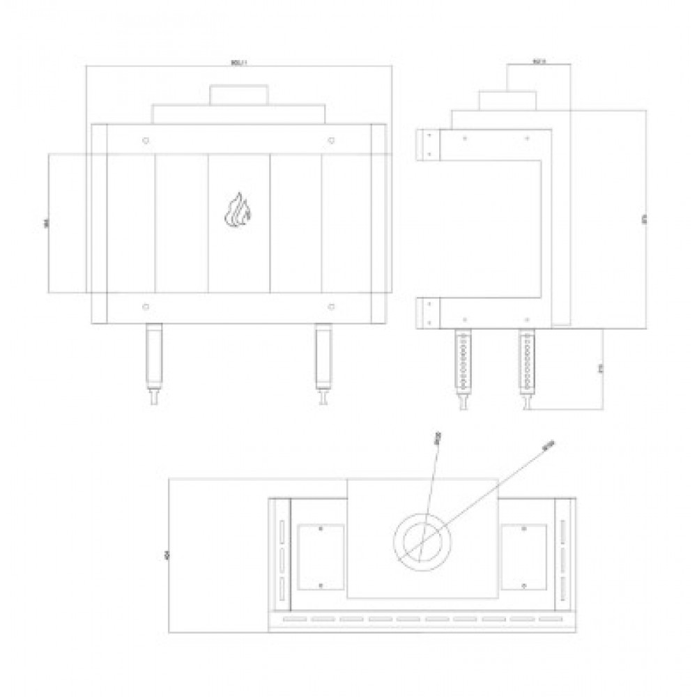 Dujinis židinys Balkan Energy GAS PANORAMA 70, 7.8kW | Dujiniai židiniai | Židiniai |