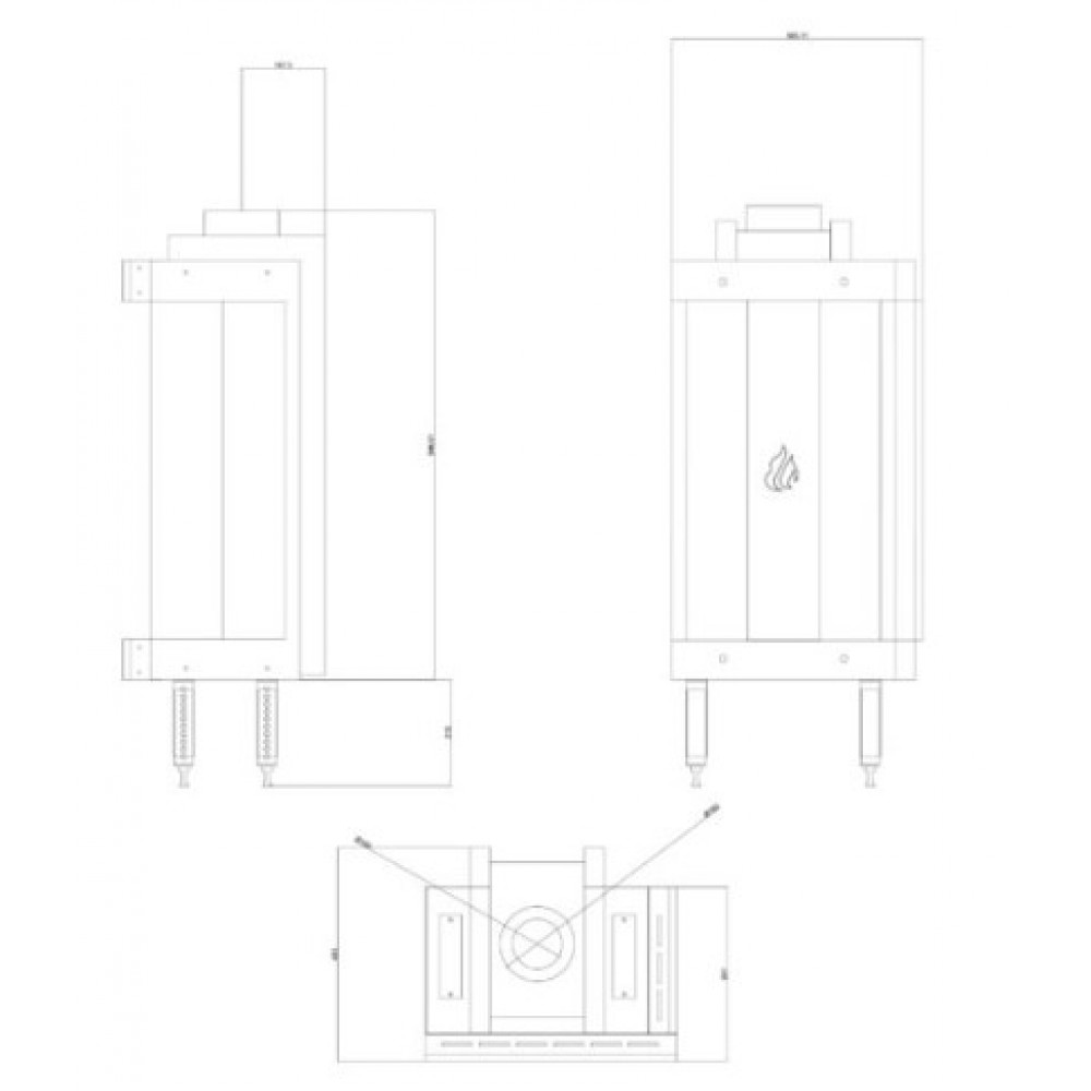 Dujinis židinys Balkan Energy GAS STANDING CORNER, 3.9kW - 6.0kW | Dujiniai židiniai | Židiniai |