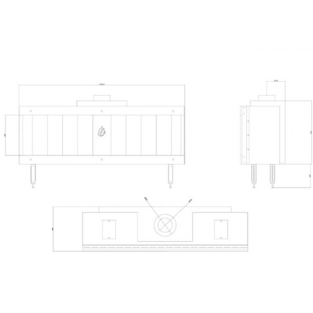 Dujinis židinys Balkan Energy GAS STRAIGHT 150, 13kW | Dujiniai židiniai | Židiniai |