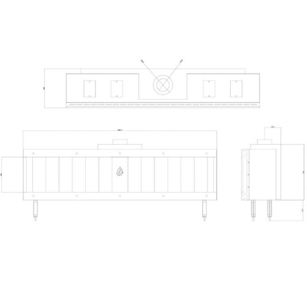 Dujinis židinys Balkan Energy GAS STRAIGHT 200, 17kW | Dujiniai židiniai | Židiniai |