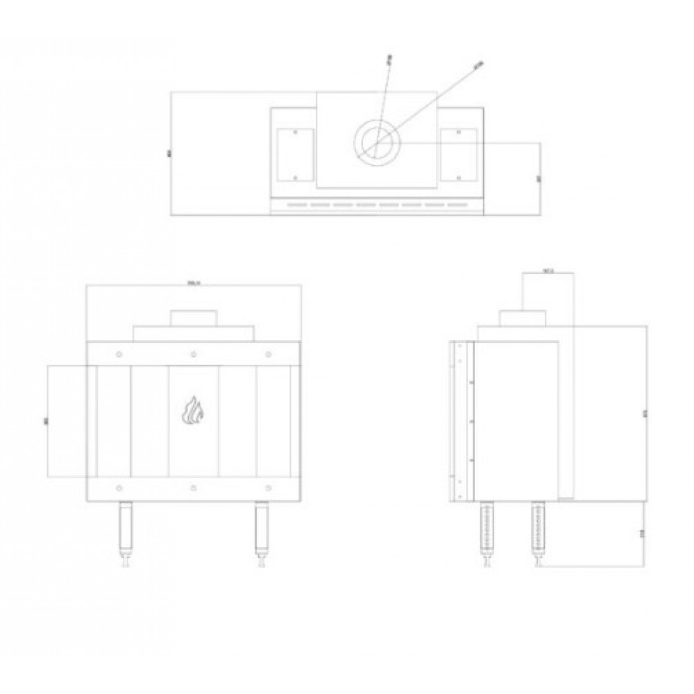 Dujinis židinys Balkan Energy GAS STRAIGHT 70, 7.8kW | Dujiniai židiniai | Židiniai |