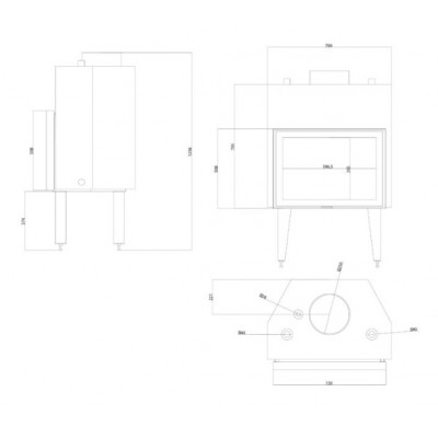 Židinys su vandens kontūru Balkan Energy ATS STABLE HYDRO 700, 24.56kW - Malkiniai zidiniai