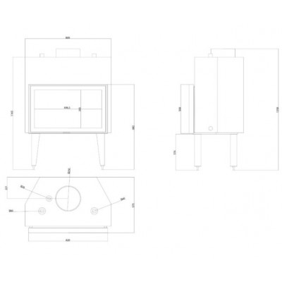 Židinys su vandens kontūru Balkan Energy ATS STABLE HYDRO 800, 30.79kW - Malkiniai zidiniai