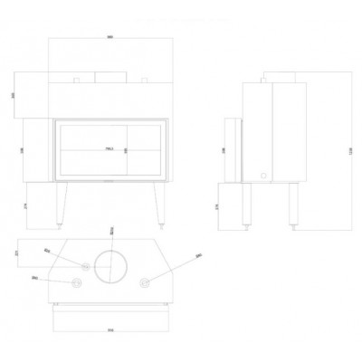 Židinys su vandens kontūru Balkan Energy ATS STABLE HYDRO 900, 32.2kW - Malkiniai zidiniai