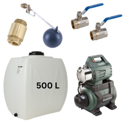 Rinkinys „Geriamojo vandens 500L“ su rezervuaru Mavil Narrow (balta) ir Metabo hidroforo siurbliu - Prekių palyginimas