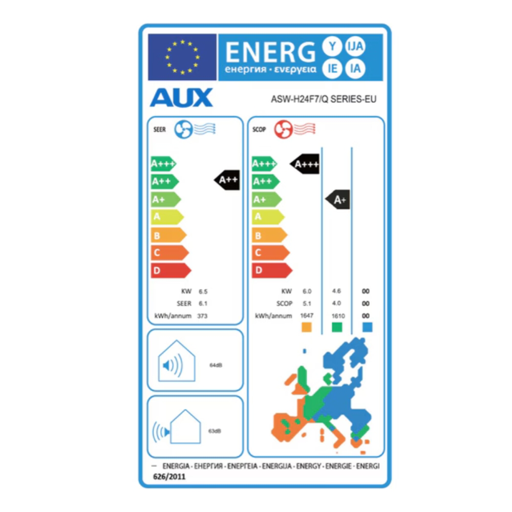 Inverterio oro kondicionierius su WiFi AUX Q Plus Series , 24000 BTU |  |  |