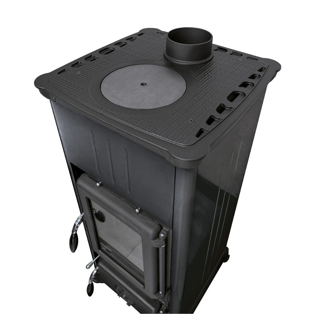 Itališka malkinė krosnelė su kaitlente La Nordica Emiliana, juoda, 6.5kW | Malkinės krosnelės | Krosnelės |