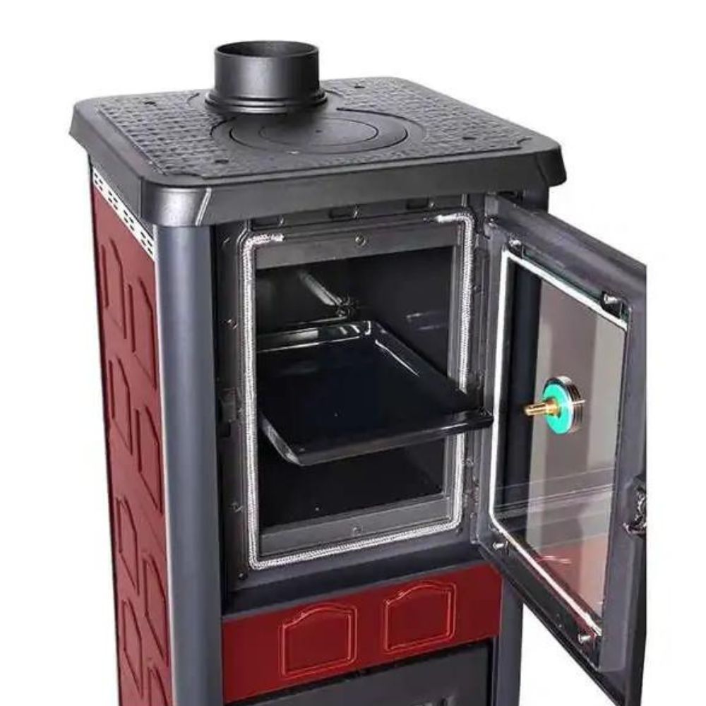 Itališka malkinė krosnelė su orkaite La Nordica Gemma Forno, raudona, 7.3kW | Malkinės krosnelės | Krosnelės |