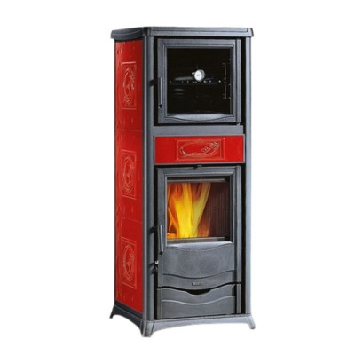 Itališka ketaus krosnelė su orkaite La Nordica Rossella Plus Forno Evo, raudona, 9.4kW - Itališkos malkinės krosnelės ir židiniai