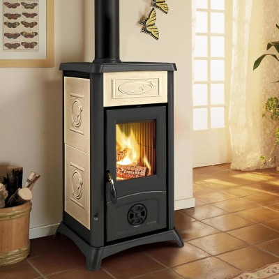 Itališka malkinė krosnelė La Nordica Gemma, ekru, 6.5kW - Itališkos malkinės krosnelės ir židiniai