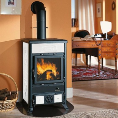 Itališka malkinė krosnelė La Nordica Rossella R1, balta, 9kW - Itališkos malkinės krosnelės ir židiniai