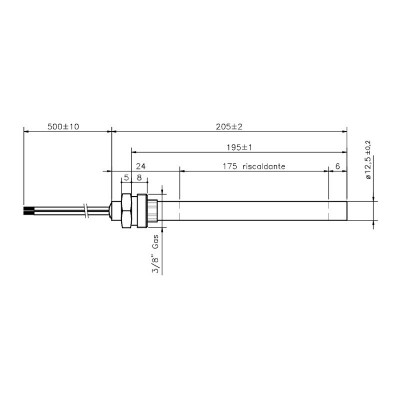 Uždegiklis / rezistorius granulinėms krosnelėms Clam, bendras ilgis 205mm, 400W - Uždegikliai / rezistoriai granulinėms krosnims