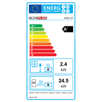 Granulinė krosnelė su vandens kontūru Alfa Plam Dino 27 Ruda, 27kW - Prekių palyginimas