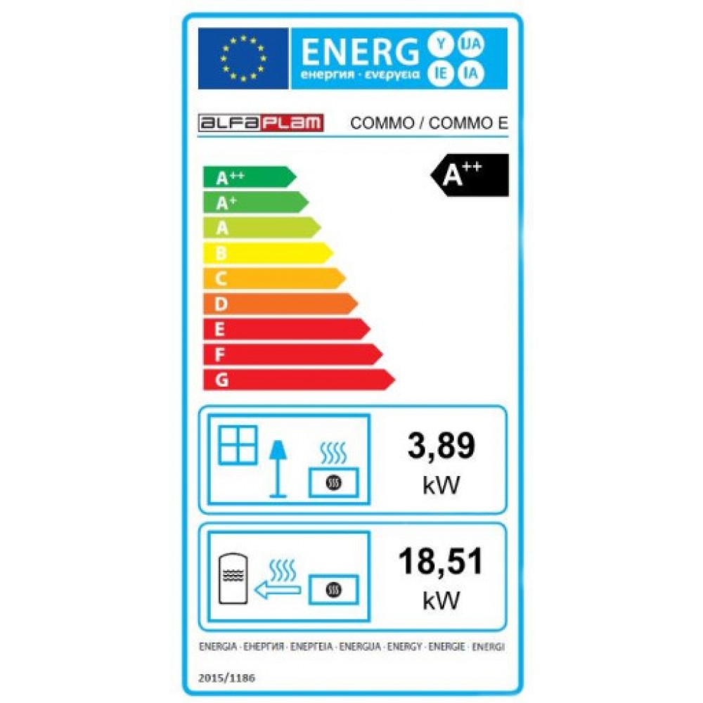 Granulinė krosnelė su vandens kontūru Alfa Plam Commo Ebanitas, 22.5kW | Granulines krosneles su vandens konturu | Granulinės krosnys |