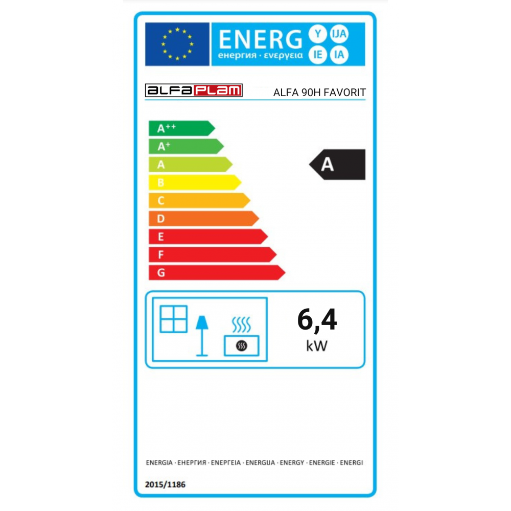 Мalkinė krosnelė viryklė Alfa Plam Alfa 90 H Favorit Rudas, 6.4kW | Malkinė viryklės |  |