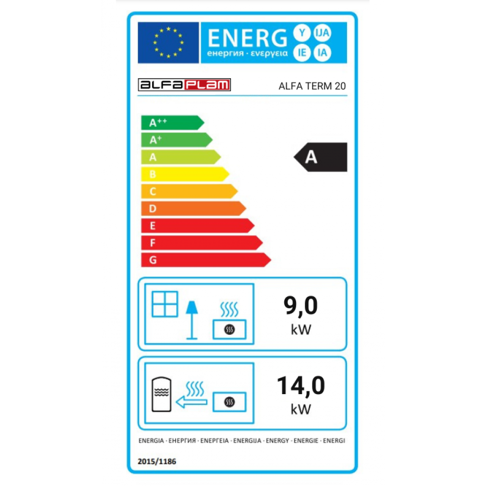 Мalkinė krosnelė viryklė su vandens konturu Alfa Plam Alfa Term 20, 23kW | Malkinė viryklės |  |