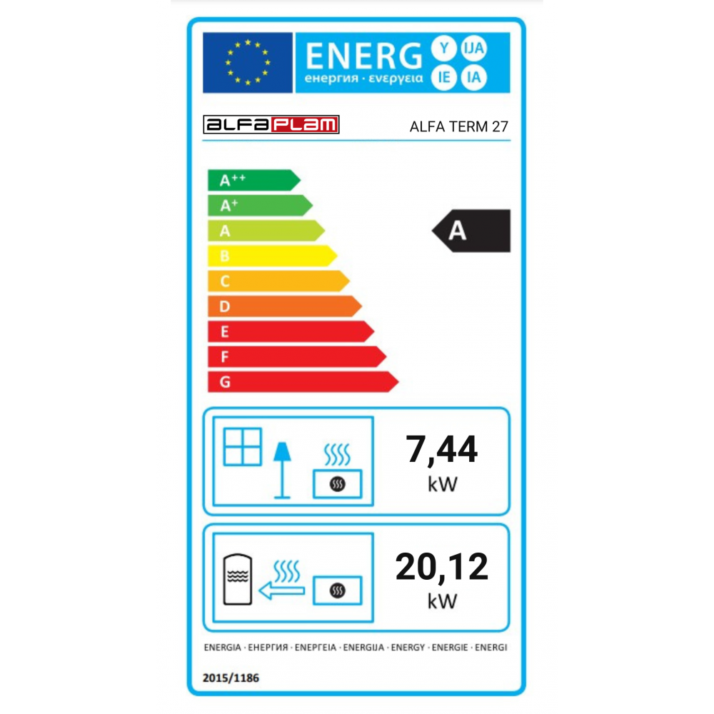 Мalkinė krosnelė viryklė su vandens konturu Alfa Plam Alfa Term 27, 27.56kW | Malkinė viryklės |  |