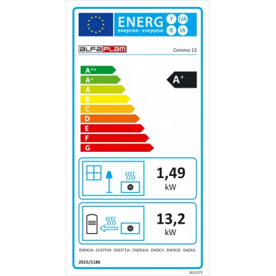 Granulinė krosnelė su vandens kontūru Alfa Plam Commo 15 Bordo, 15kW - Prekių palyginimas