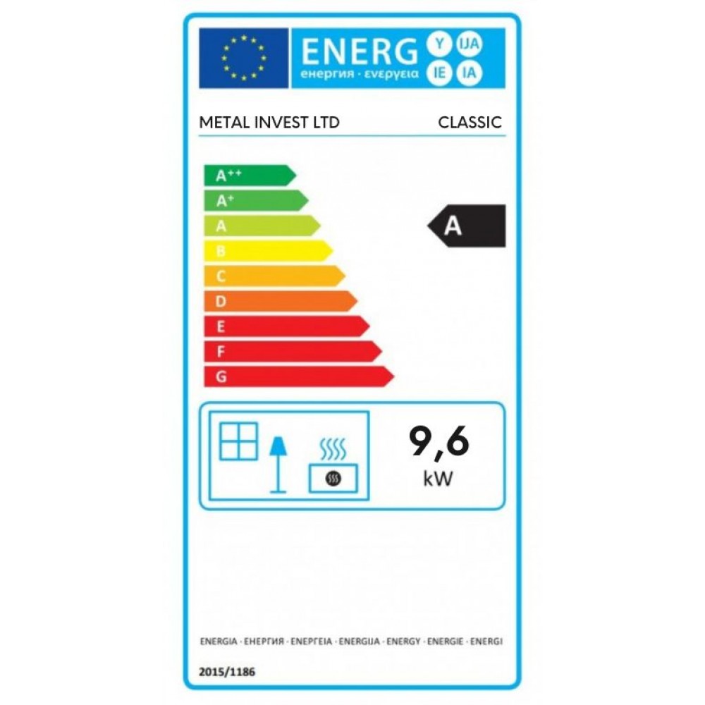 Malkinė krosnelė Metalik su tvirtu ketaus viršumi, 9.6 kW | Malkinės krosnelės | Krosnelės |