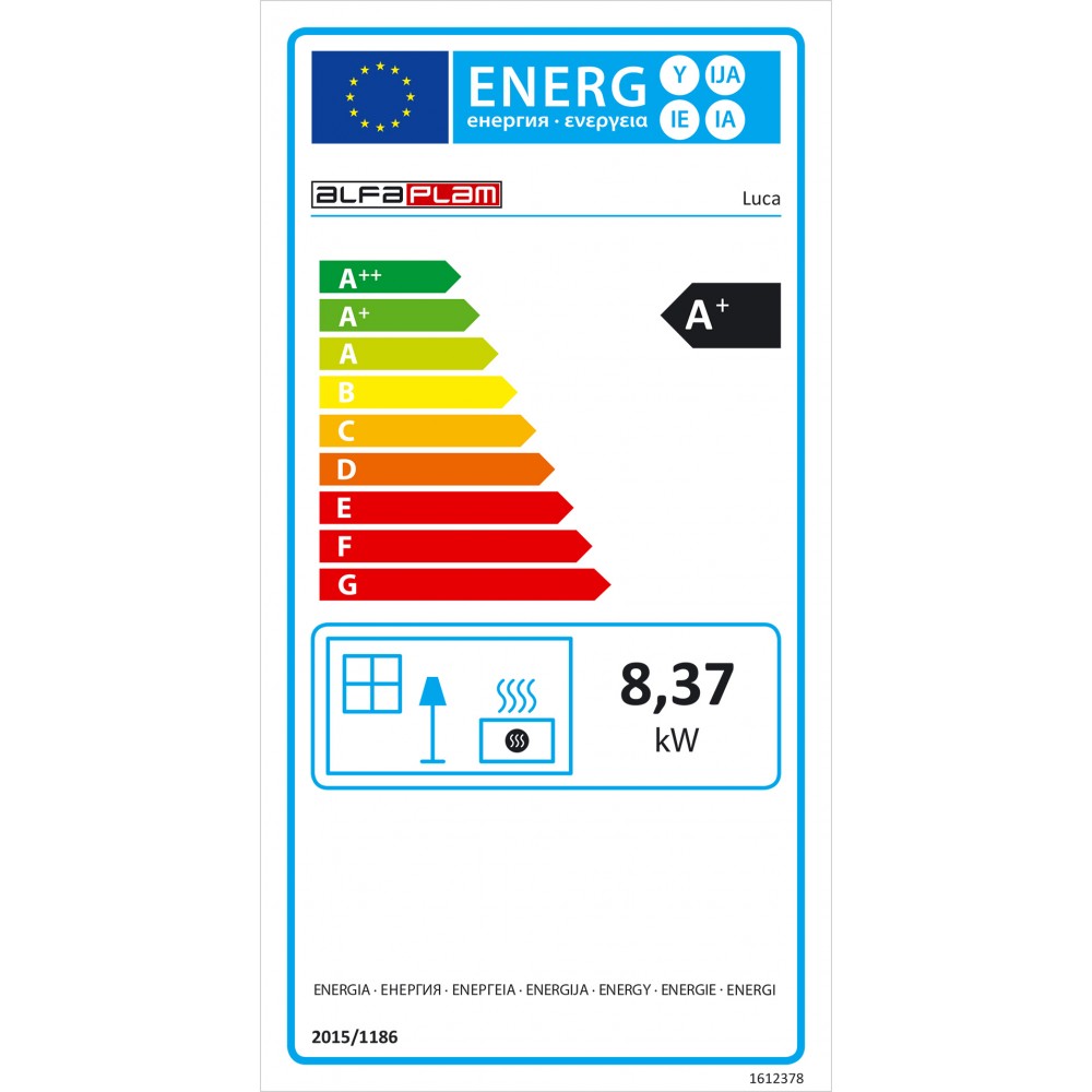 Granulinė krosnele Alfa Plam Luca Ebanitas, 8kW | Konvekcines granulinės krosnys | Granulinės krosnys |