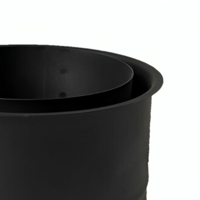 Dvigubas dūmtraukio adapteris MK NERO, Plienas, Juodas, 115 mm, Ø150, Storis 2mm - Krosneliu pajungimo vamzdziai
