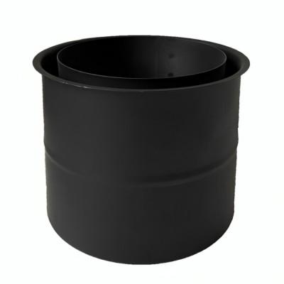 Dvigubas dūmtraukio adapteris MK NERO, Plienas, Juodas, 115 mm, Ø130, Storis 2mm - Krosneliu pajungimo vamzdziai