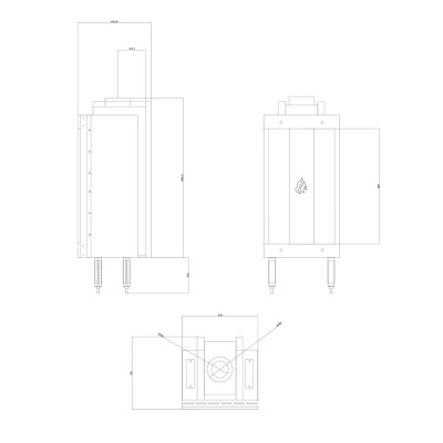 Dujinis židinys Velmora Fire GAS STANDING STRAIGHT, 3.9kW - 6.0kW - Dujiniai židiniai