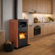 Malkinė krosnelė su vandens kontūru ir su orkaite Velmora Fire ATS HYDRO ΜΑSΙΝΑ 90-25 terakota, 25kW | Krosneles su vandens konturu | Krosnelės |