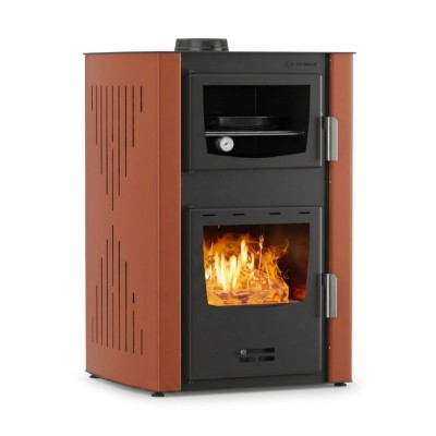 Malkinė krosnelė su vandens kontūru ir su orkaite Velmora Fire ATS HYDRO ΜΑSΙΝΑ 90-25 terakota, 25kW - Krosnelės