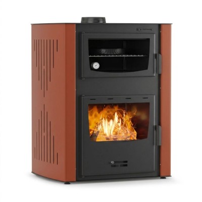 Malkinė krosnelė su vandens kontūru ir su orkaite Velmora Fire ATS HYDRO ΜΑSΙΝΑ 90-30 terakota, 35kW - Krosnelės
