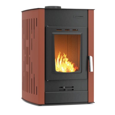 Malkinė krosnelė su vandens kontūru Velmora Fire ATS HYDRO terakota, 25kW - Krosnelės
