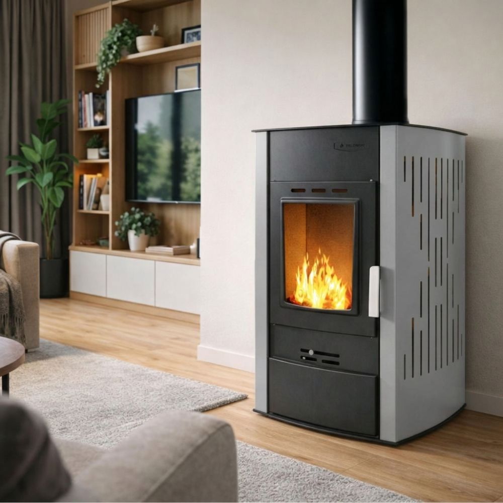 Malkinė krosnelė su vandens kontūru Velmora Fire ATS HYDRO pilka, 25kW | Krosneles su vandens konturu | Krosnelės |
